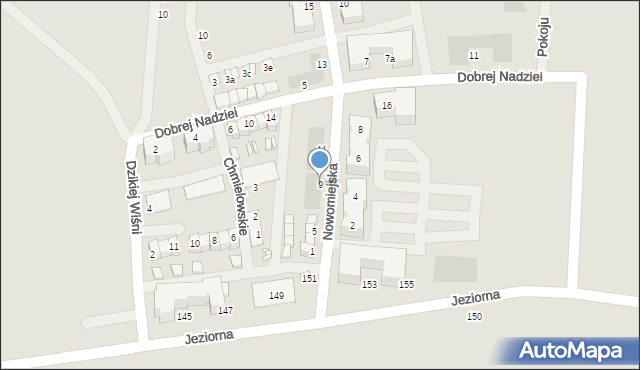 Siewierz, Nowomiejska, 9, mapa Siewierz