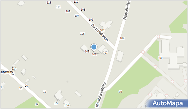 Skierniewice, Nowobielańska, 101, mapa Skierniewic