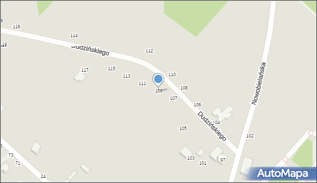 Skierniewice, Nowobielańska, 109, mapa Skierniewic