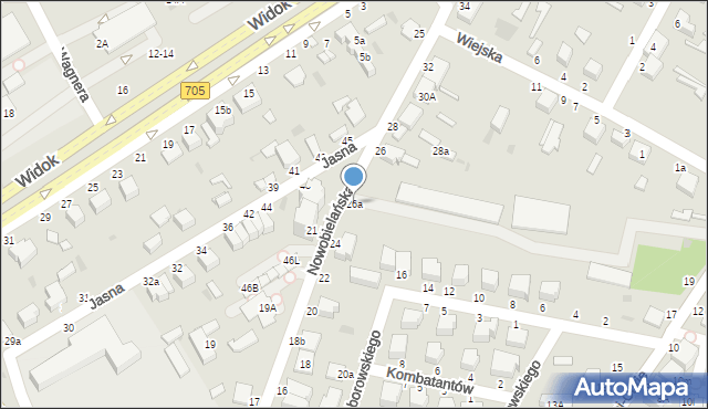 Skierniewice, Nowobielańska, 26a, mapa Skierniewic