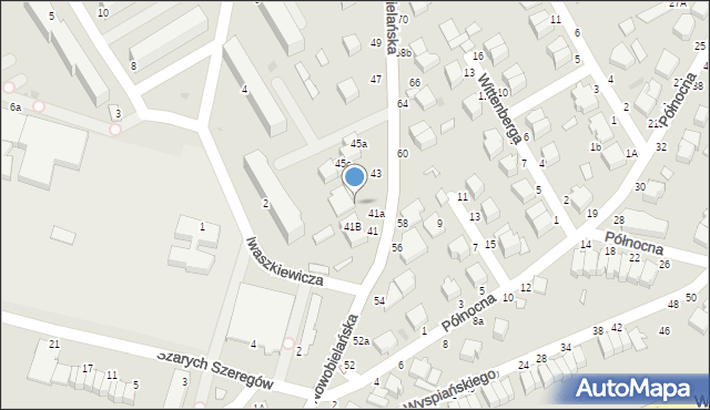 Skierniewice, Nowobielańska, 43b, mapa Skierniewic