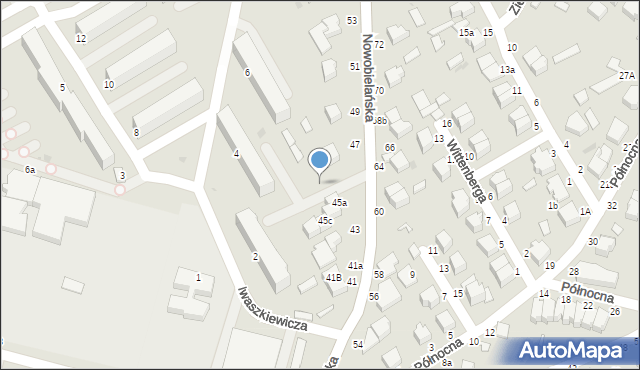 Skierniewice, Nowobielańska, 49b, mapa Skierniewic