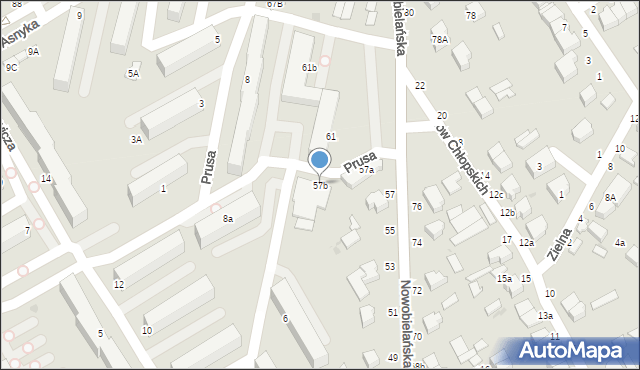 Skierniewice, Nowobielańska, 57b, mapa Skierniewic