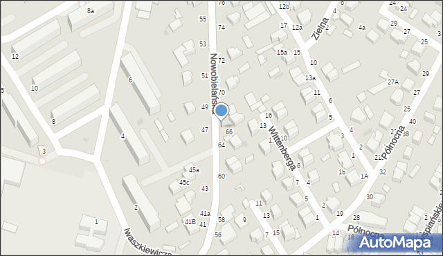 Skierniewice, Nowobielańska, 68a, mapa Skierniewic