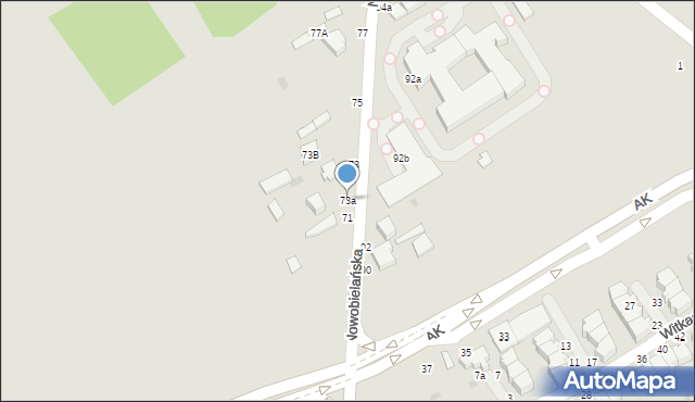 Skierniewice, Nowobielańska, 73a, mapa Skierniewic