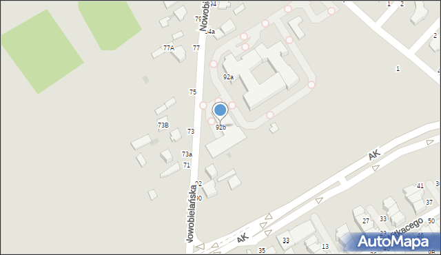 Skierniewice, Nowobielańska, 92b, mapa Skierniewic