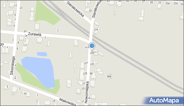 Skierniewice, Nowomiejska, 102, mapa Skierniewic