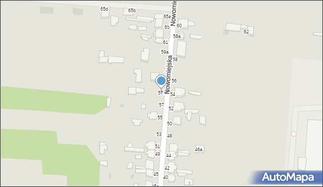 Skierniewice, Nowomiejska, 57a, mapa Skierniewic