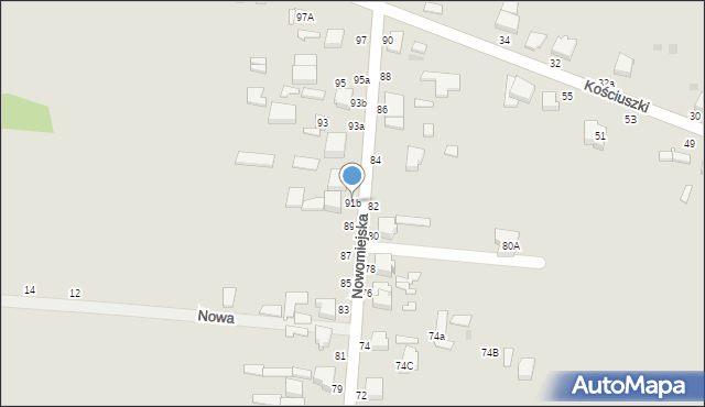 Skierniewice, Nowomiejska, 91b, mapa Skierniewic