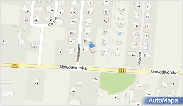 Skrzeszew, Nowodworska, 12, mapa Skrzeszew