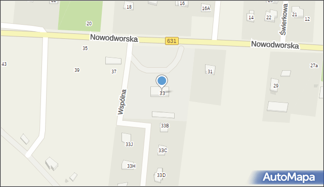 Skrzeszew, Nowodworska, 33, mapa Skrzeszew