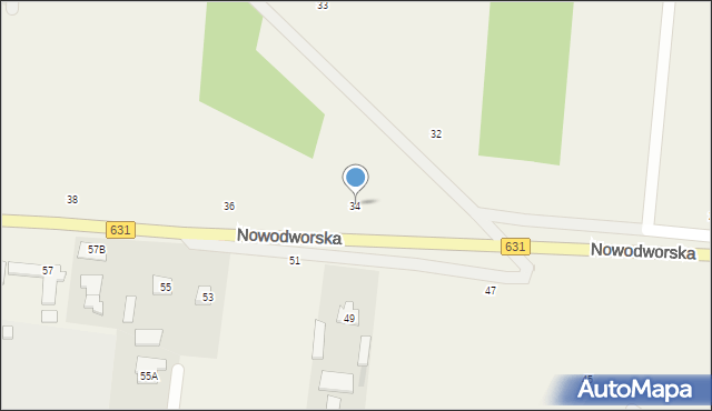 Skrzeszew, Nowodworska, 34, mapa Skrzeszew