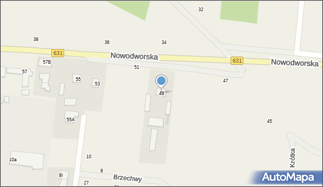 Skrzeszew, Nowodworska, 49, mapa Skrzeszew