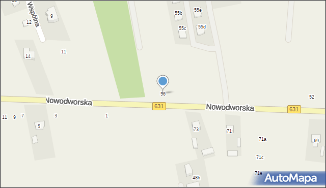 Skrzeszew, Nowodworska, 56, mapa Skrzeszew