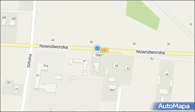 Skrzeszew, Nowodworska, 57B, mapa Skrzeszew