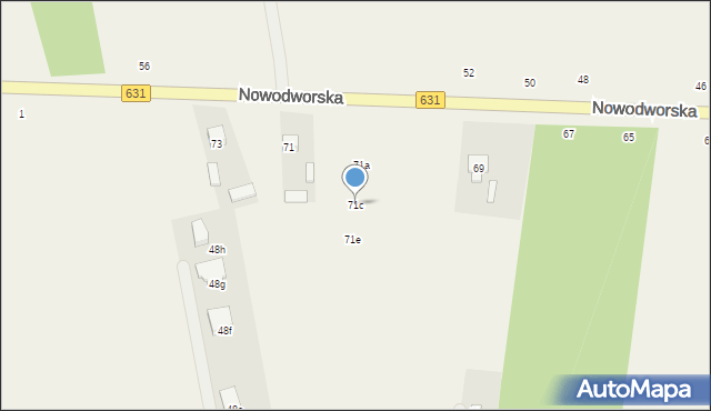 Skrzeszew, Nowodworska, 71c, mapa Skrzeszew