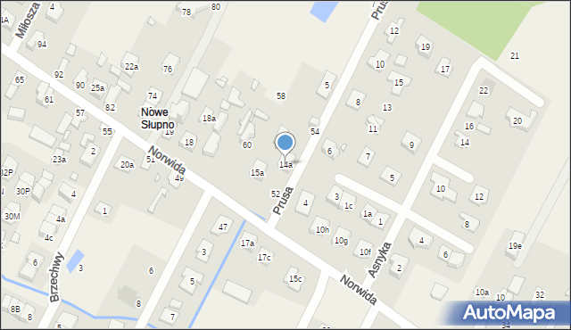 Słupno, Norwida Cypriana Kamila, 14a, mapa Słupno