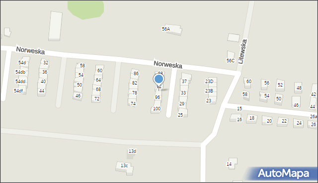 Słupsk, Norweska, 94, mapa Słupska