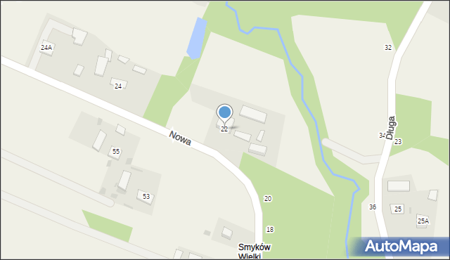 Smyków, Nowa, 22, mapa Smyków