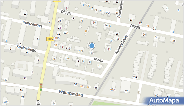 Sochaczew, Nowa, 11, mapa Sochaczew