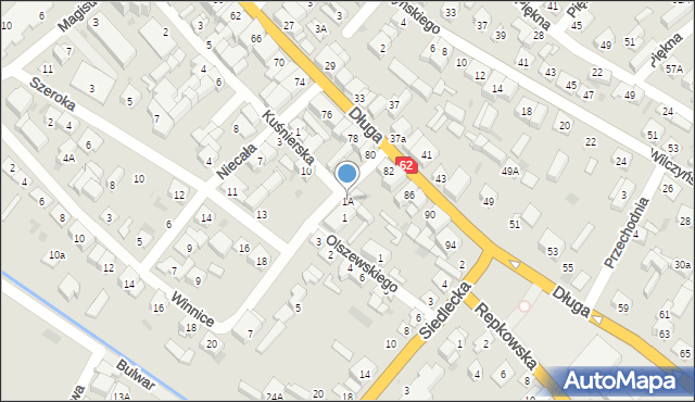 Sokołów Podlaski, Nowa, 1A, mapa Sokołów Podlaski