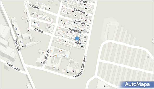 Sosnowiec, Nogi Andrzeja, 13, mapa Sosnowca