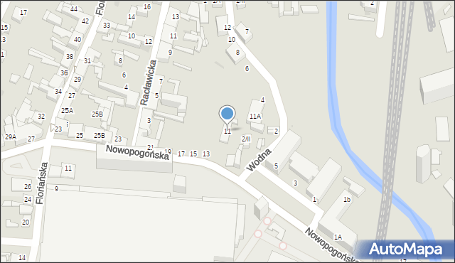 Sosnowiec, Nowopogońska, 11, mapa Sosnowca