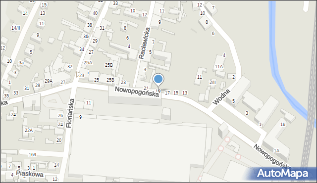 Sosnowiec, Nowopogońska, 19, mapa Sosnowca