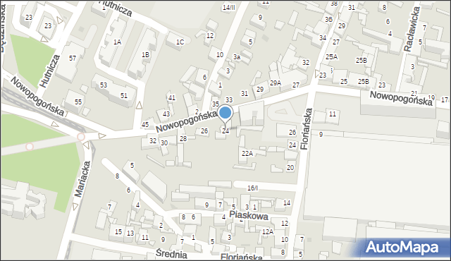 Sosnowiec, Nowopogońska, 24, mapa Sosnowca