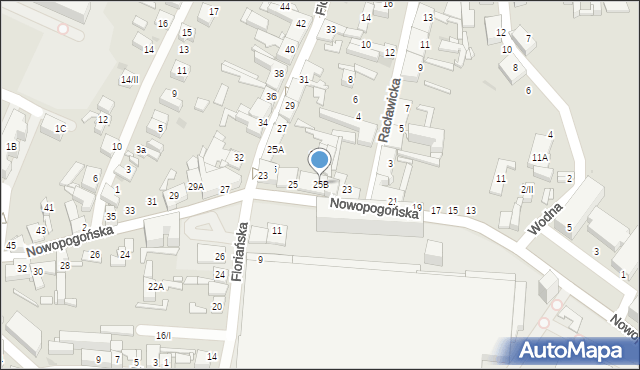 Sosnowiec, Nowopogońska, 25B, mapa Sosnowca