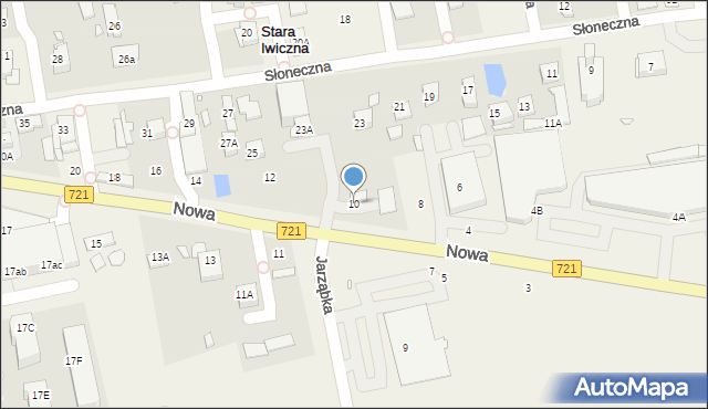Stara Iwiczna, Nowa, 10, mapa Stara Iwiczna