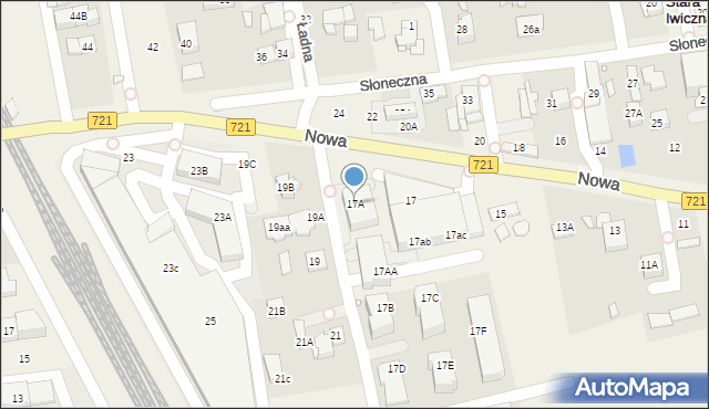Stara Iwiczna, Nowa, 17A, mapa Stara Iwiczna