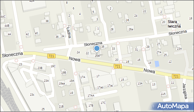 Stara Iwiczna, Nowa, 20A, mapa Stara Iwiczna