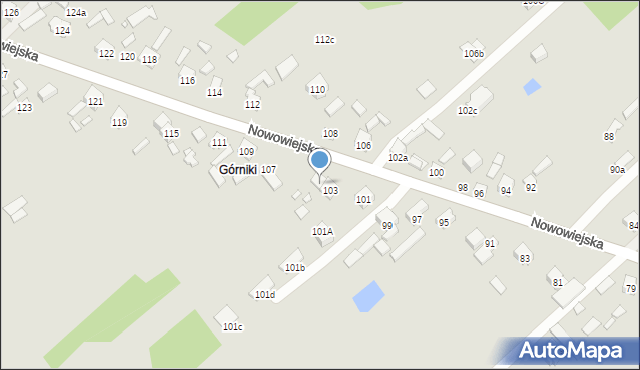 Starachowice, Nowowiejska, 105, mapa Starachowic