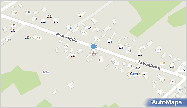 Starachowice, Nowowiejska, 121, mapa Starachowic