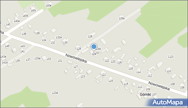 Starachowice, Nowowiejska, 124, mapa Starachowic