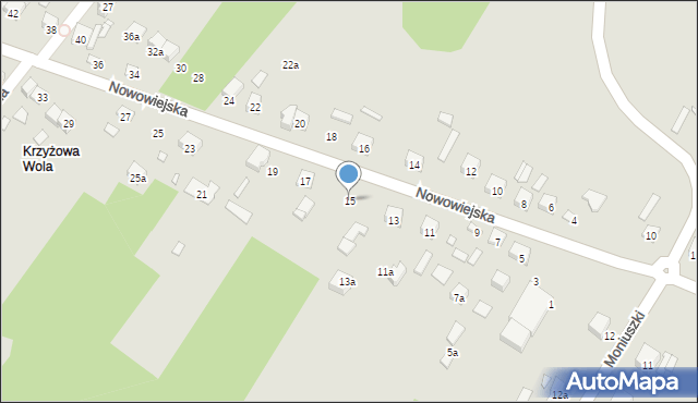 Starachowice, Nowowiejska, 15, mapa Starachowic