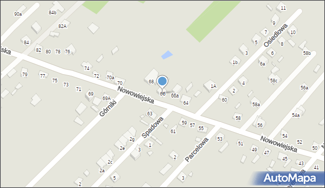 Starachowice, Nowowiejska, 66, mapa Starachowic