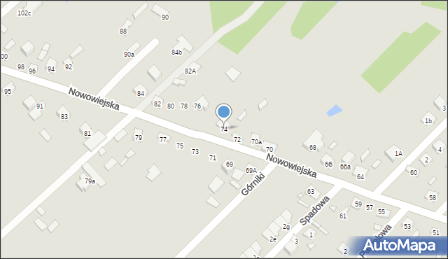 Starachowice, Nowowiejska, 74, mapa Starachowic