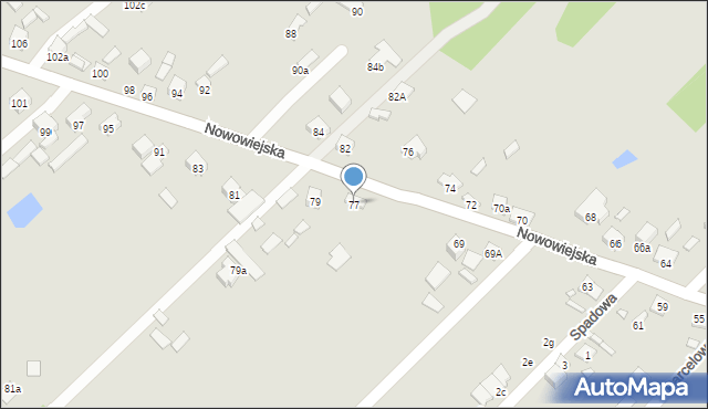 Starachowice, Nowowiejska, 77, mapa Starachowic