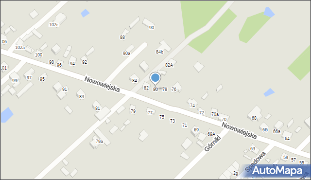 Starachowice, Nowowiejska, 80, mapa Starachowic