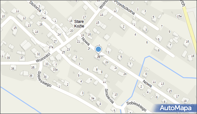 Stare Koźle, Nowa, 2E, mapa Stare Koźle