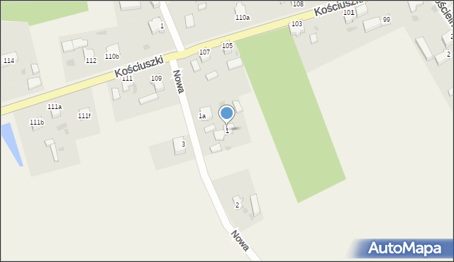 Stare Kurowo, Nowa, 1, mapa Stare Kurowo