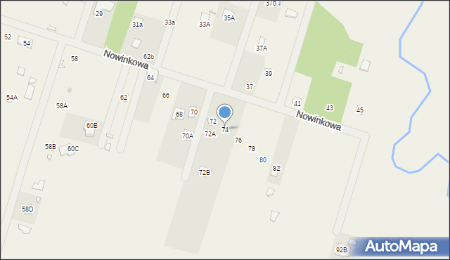 Stare Załubice, Nowinkowa, 74, mapa Stare Załubice