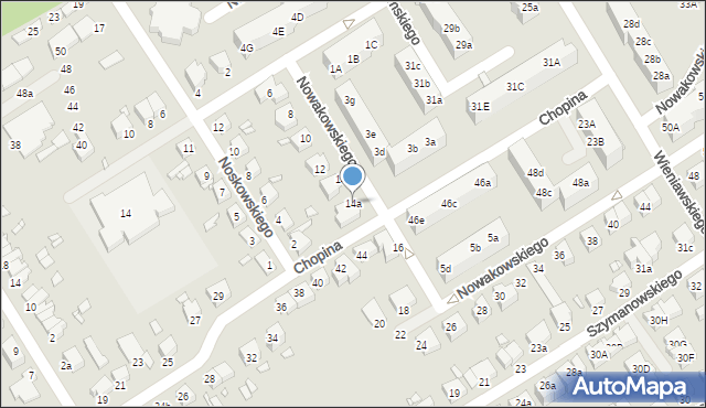 Stargard, Nowakowskiego Józefa, 14a, mapa Stargard