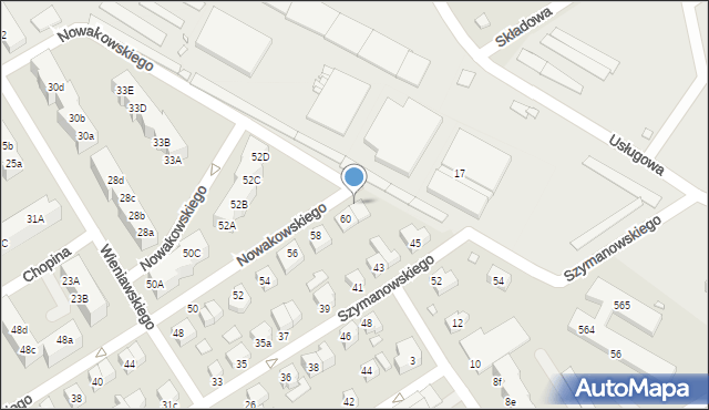 Stargard, Nowakowskiego Józefa, 62, mapa Stargard