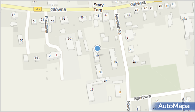 Stary Targ, Nowotarska, 9c, mapa Stary Targ