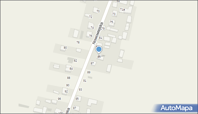 Strawczynek, Nowowiejska, 85, mapa Strawczynek