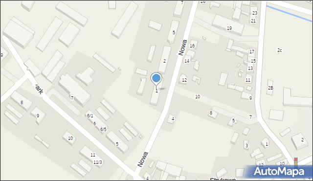Strykowo, Nowa, 1, mapa Strykowo