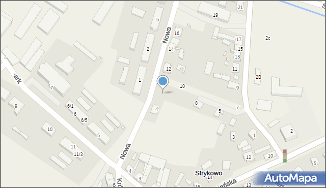 Strykowo, Nowa, 8a, mapa Strykowo